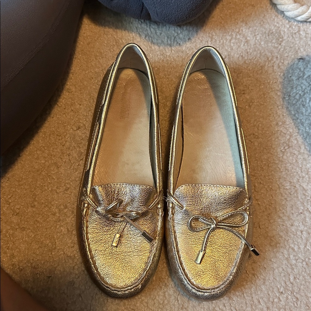 Michael Kors Shimmering Silver Loafers